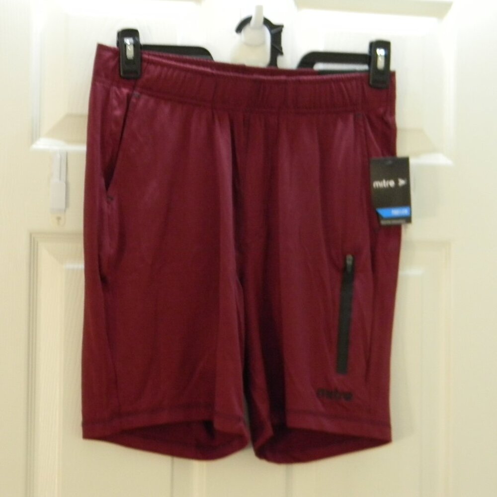 Mitre Proflow Shorts Maroon Burgandy Men Size S Elastic Waistband NWT